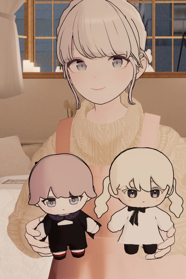 エプロン×ニットとパペット
